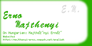 erno majthenyi business card